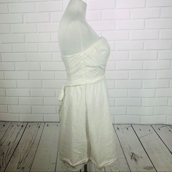 Express White Strapless Tie-Waist Dress - Size 8 - Picture 7 of 15